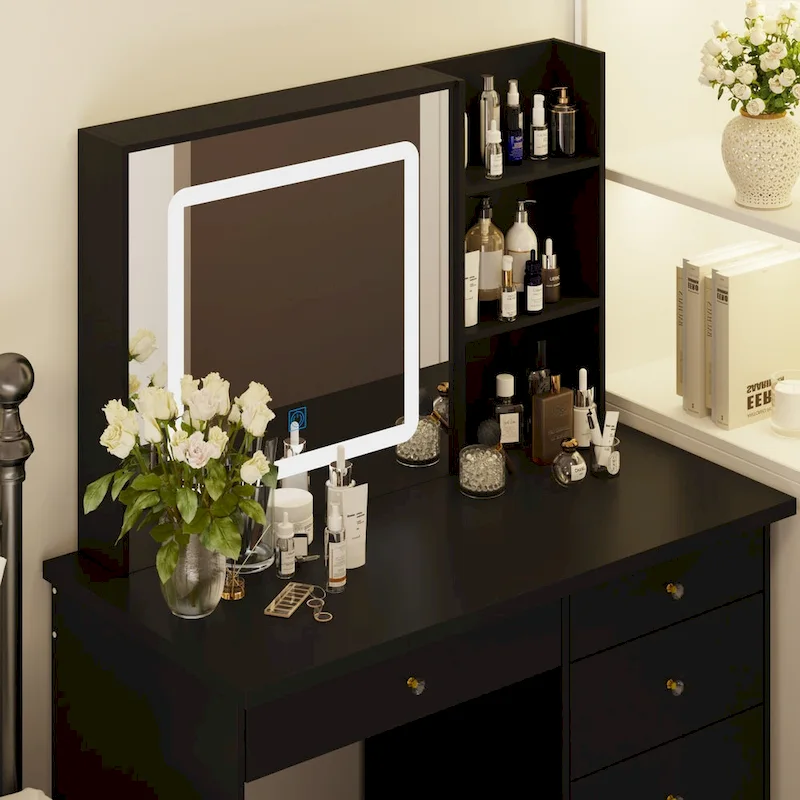 Makeup Vanity Set with 3 model Light & Stool