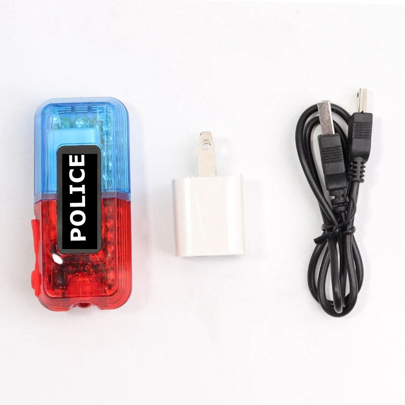 HULIANFU LED Red Blue Multifunction Clip  Flashing Warning Safety Shoulder Police Light  Build-In Battery 500M Invisable - Deanwangkt