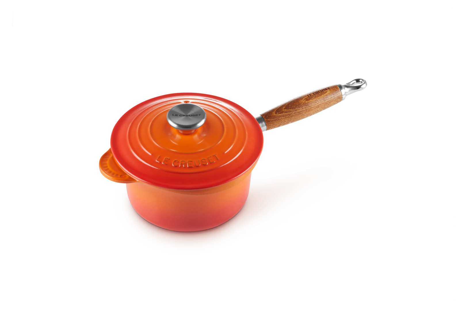 Cast Iron Saucepan with Wooden Handle