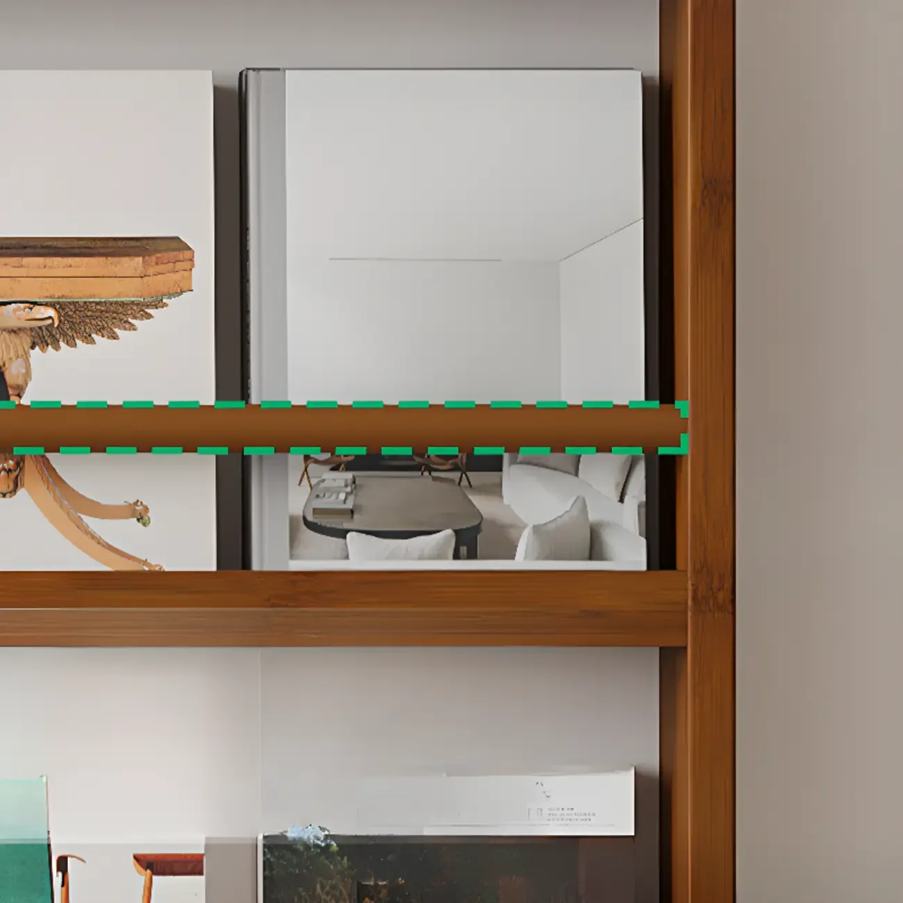 Rustic Brown Oak Bookcase Open Rectangular BookShelves