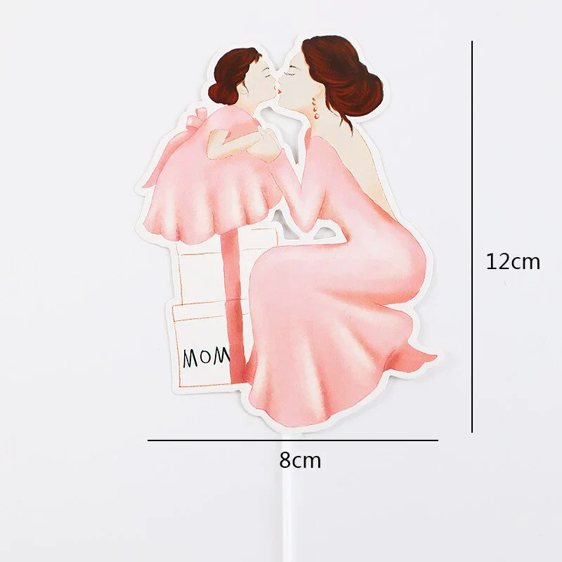 HULIANFU New Back Silk Gauze Skirt Happy Mothers Day Cake Topper Girl Birthday Cake Decoration Party Supplies Cake Decorating Tools - Deanwangkt