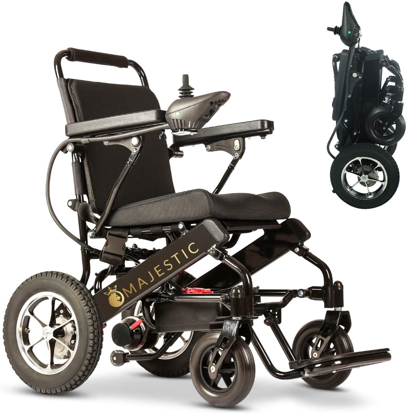 2020 New Folding Ultra Lightweight Electric Power Wheelchair, Silla de Ruedas Electrica, FDA Approved and Air Travel Allowed, Heavy Duty, Mobility Motorized, Portable Power (17.5′′ Seat Width)