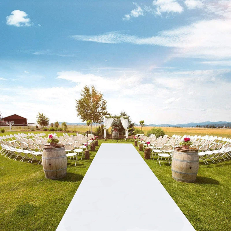 HULIANFU Romantic White Wedding Carpet Aisle Runner Floor Decor Festival Party Celebration Wedding Carpet Indoor Outdoor Anti-slip Rugs - Deanwangkt