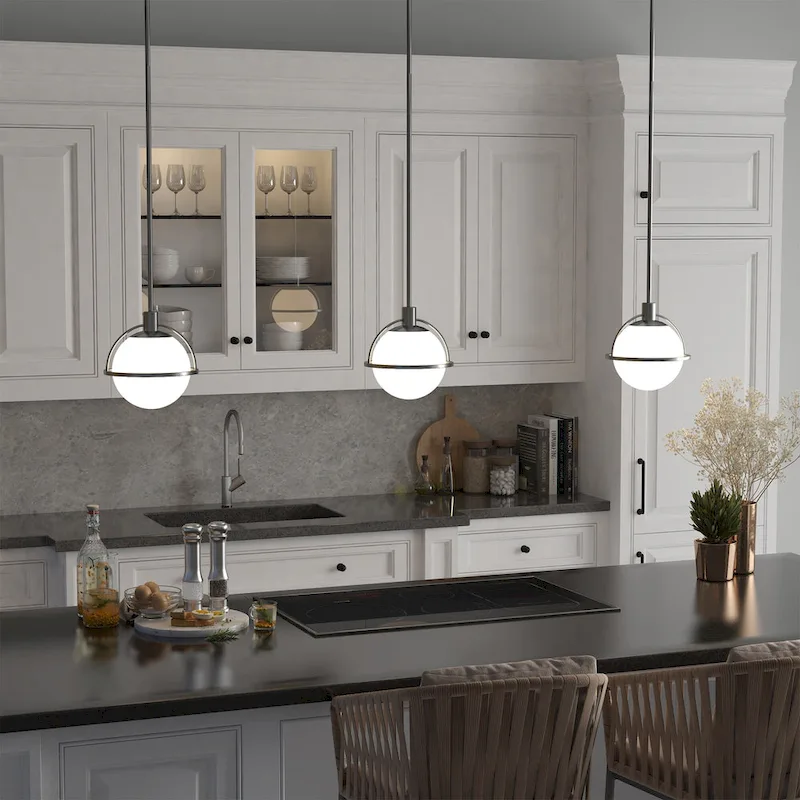 Cieonna 9.38  Wide Pendant with Glass Shade