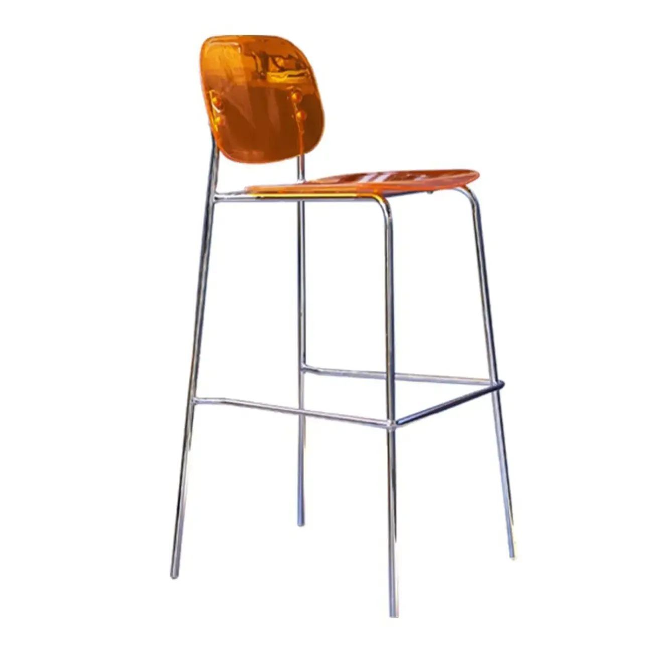 Modern Metal Counter Height Acrylic Bar Stools