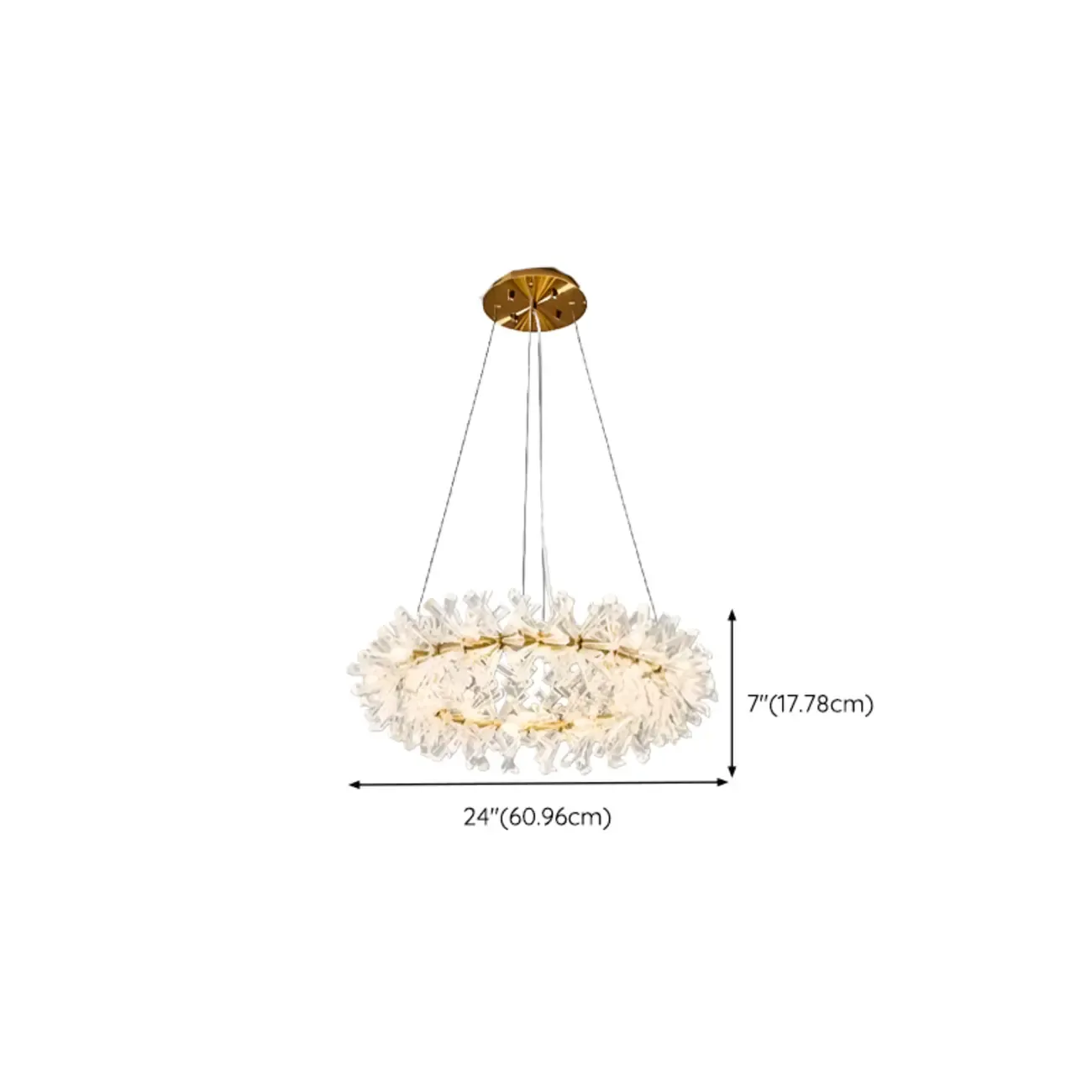 Gold Circular Crystal Chandelier Modern Design Light