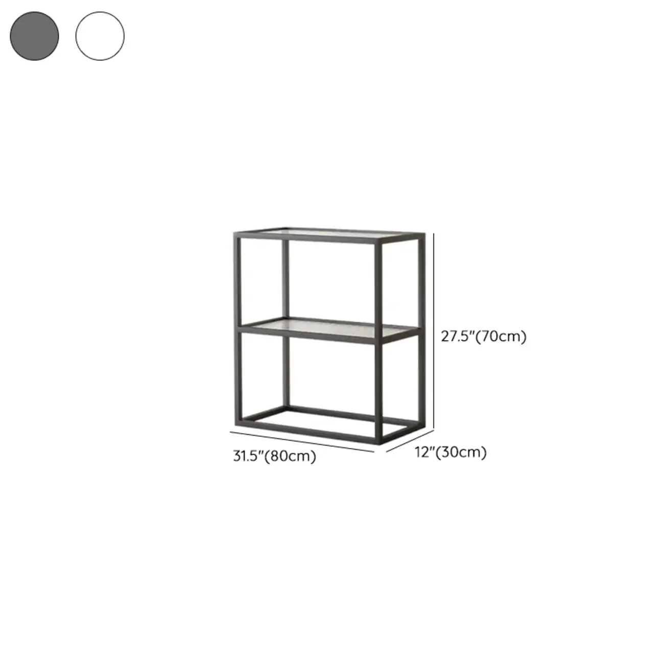 Modern Cube Open Metal Frame Black Bookcase