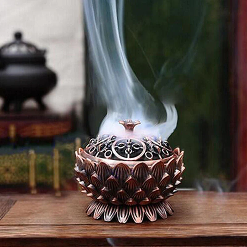 HULIANFU Retro Lotus Incense Burners Dragon Incense Holder Incense Burner Mini Sandalwood Censer Home Office Decor Decoration Craft - Deanwangkt