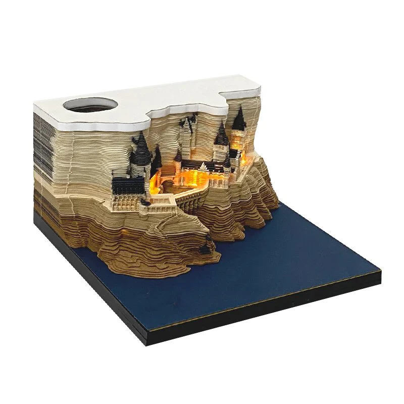 HULIANFU Omoshiroi Block 3D Memo Pads Novelty Famious Movie Building Harry Design New Year Christmas Gift - Deanwangkt