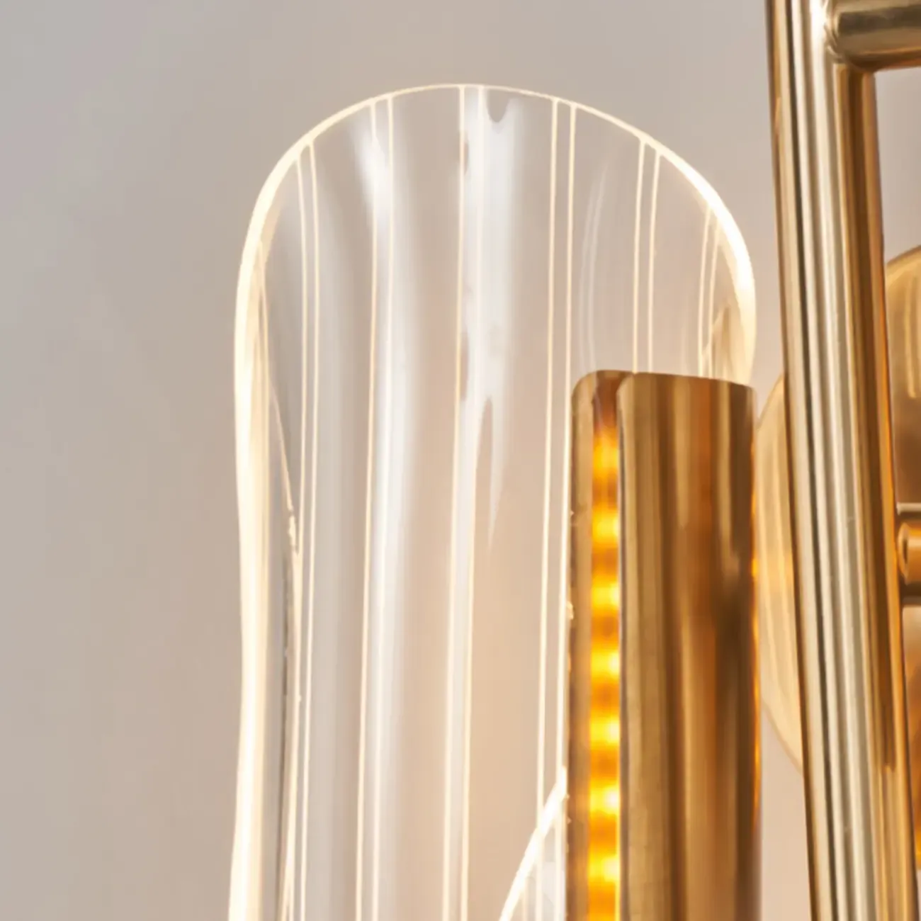 Art Deco Gold Metal and Acrylic LED Wall Sconce