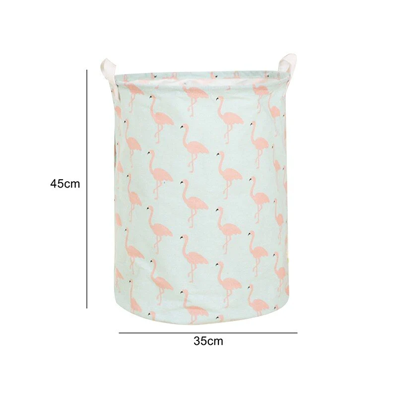 HULIANFU Organizer Canvas Laundry Basket Waterproof Large Capacity Laundry Hamper Dirty Clothes Storage Basket Toy Home Storage Bin 45x35 - Deanwangkt