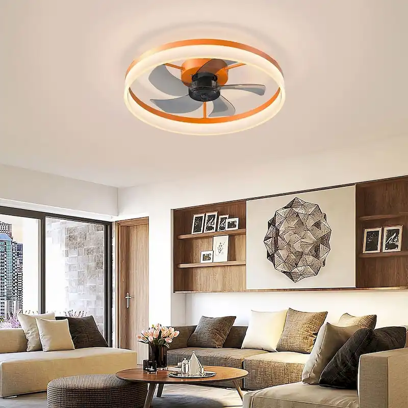 Modern Dimmable LED Recessed Mount Ceiling Fan Light with Remote Control