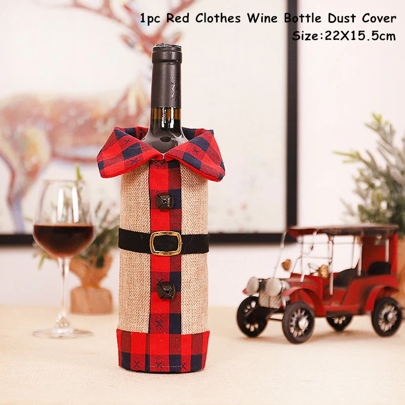 HULIANFU   Xmas Wine Bottle Dust Cover Noel Navidad Christmas Decoration for Home Dinner Decor Christmas Gift Tree Ornament New Year 2026 - Deanwangkt