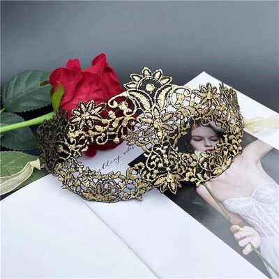 HULIANFU Lace Mask Female Half Face Black Eye Mask White Halloween Mask Party Masquerade Child Mask - Deanwangkt