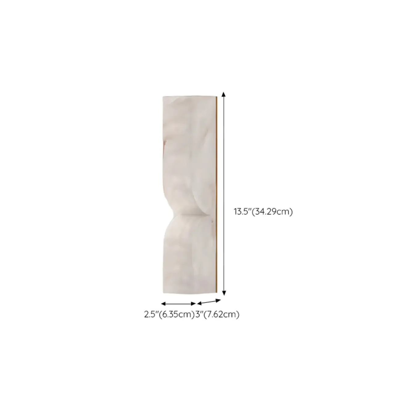 Art Deco 2-Light Curved Solid Alabaster Wall Sconce