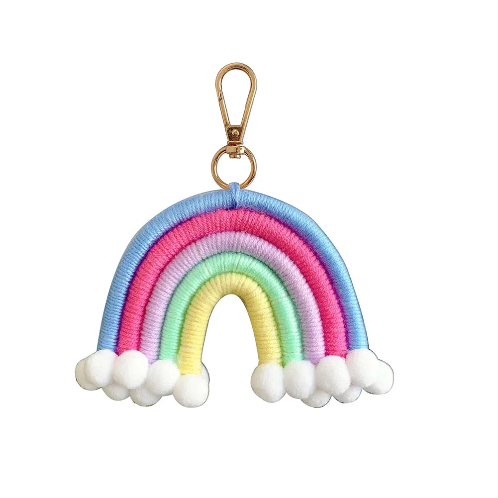 HULIANFU Macrame Rainbow Wall Hanging Decoration Boho Home Decor Party Supplies Baby Shower Dorm Kid Room Bead Tassels Ornaments - Deanwangkt