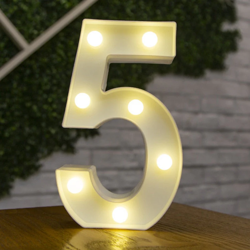 HULIANFU Luxury Alphabet Letter LED Lights Luminous Number Lamp  Battery Night Light for Home Wedding Birthday Christmas Party Decoration - Deanwangkt