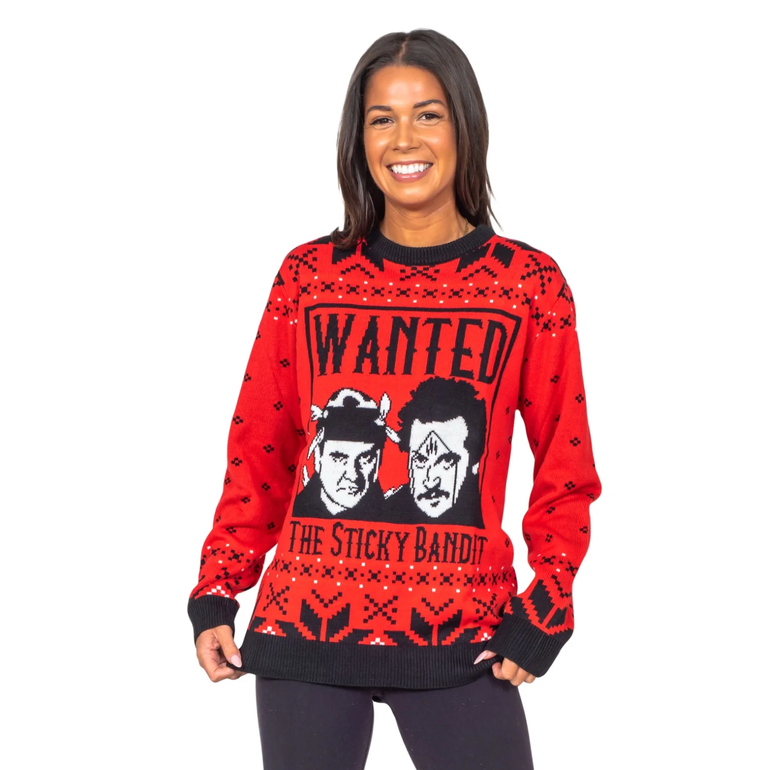 Sticky Bandits 1980s Funny Adult Unisex Holiday Ugly Christmas Sweater