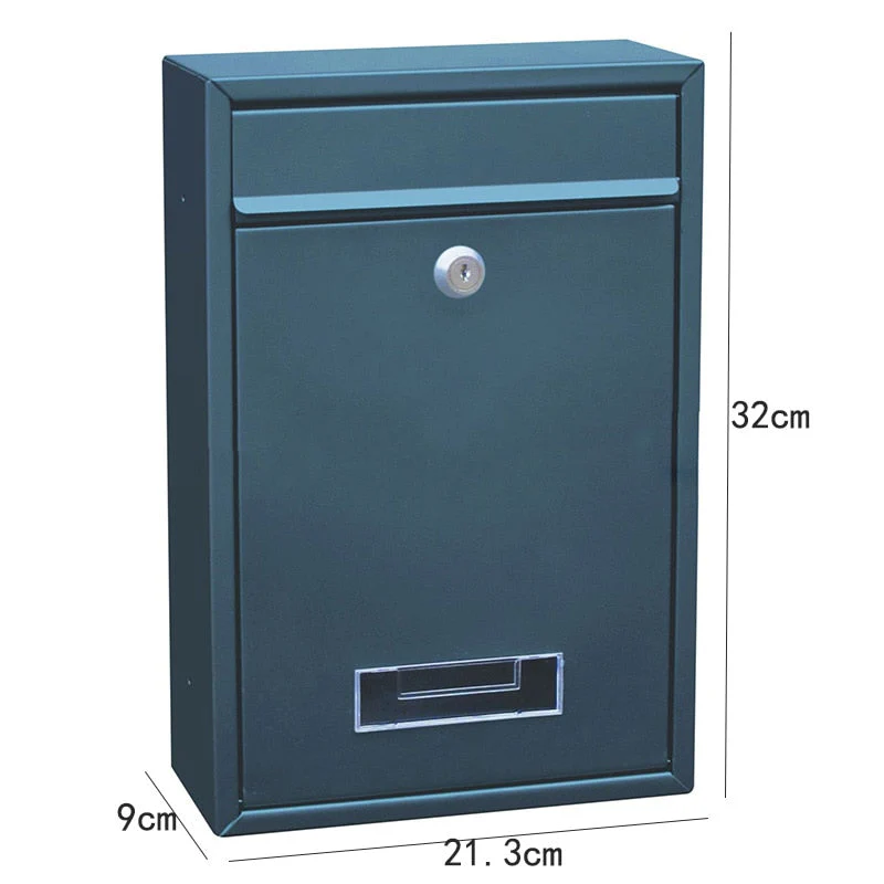 HULIANFU Mailbox Outdoor Wall Mount Security Locking Mailbox Letter Box for Home Garden Decoration Letter Newspaper Magazine Post Box - Deanwangkt