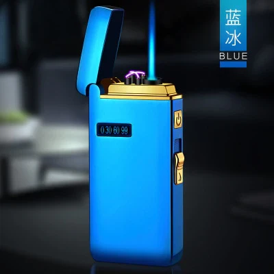 HULIANFU New Windproof Metal Dual Plasma Arc Lighter Jet USB Torch Lighter Gas Electric Butane Chargeable Pipe Cigar Lighter Gadgets - Deanwangkt