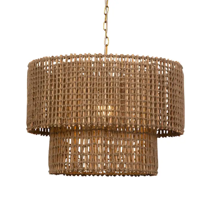 Uttermost Biswas Woven Jute 1 Light Pendant - 19 H x 24 Dia.