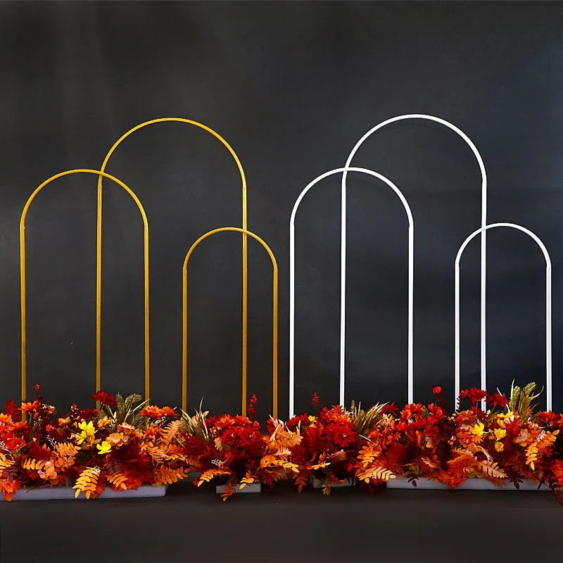 HULIANFU Wedding Arch Wrought Iron Flower Frame Stand Balloon Stand Wedding Arrangement Backdrop Props Stage Decoration Balloon Bow Kit - Deanwangkt