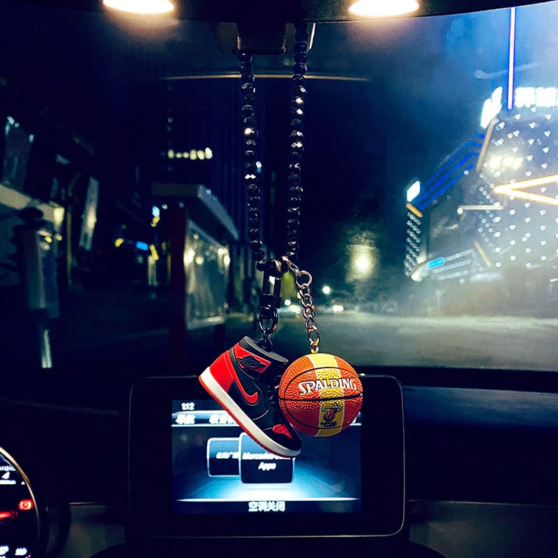 HULIANFU The new creative car pendant male high-end fashion brand basketball shoes crystal car pendant car decor - Deanwangkt