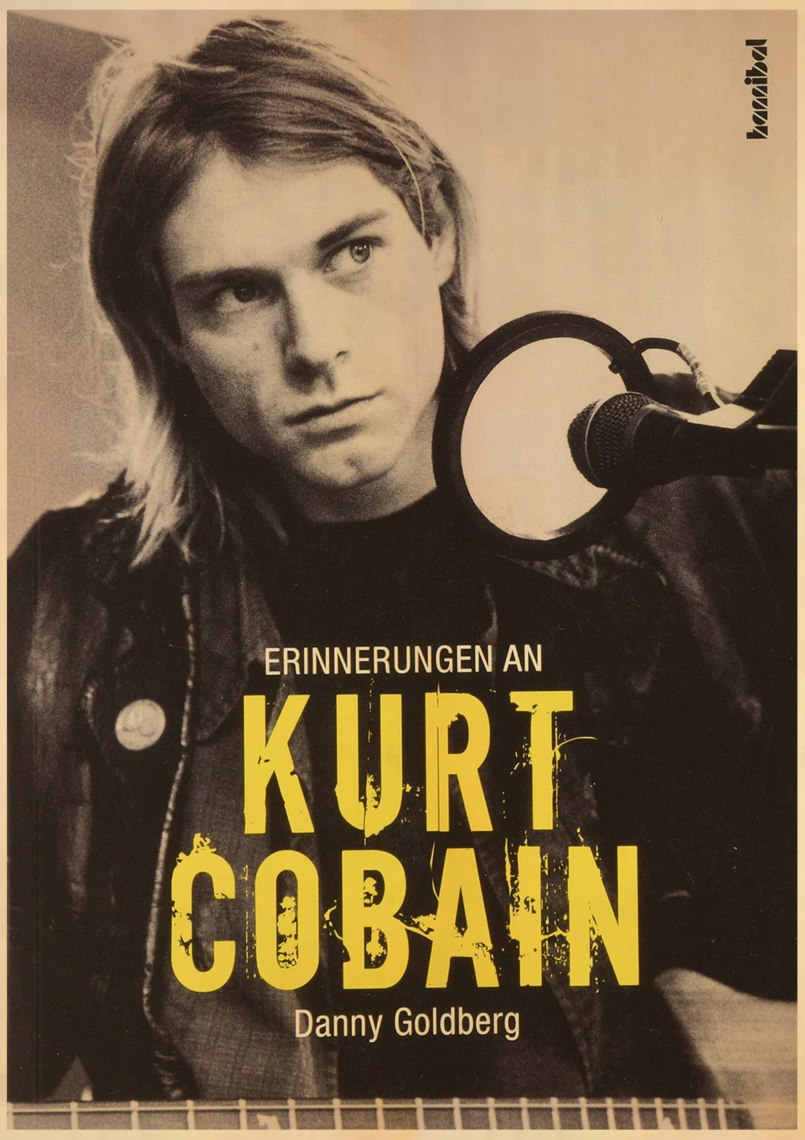 HULIANFU Singer Kurt Cobain Posters Rock and Roll Music Retro Kraft Paper Sticker DIY Vintage Room Bar Cafe Decor Gift Art Wall Paintings - Deanwangkt