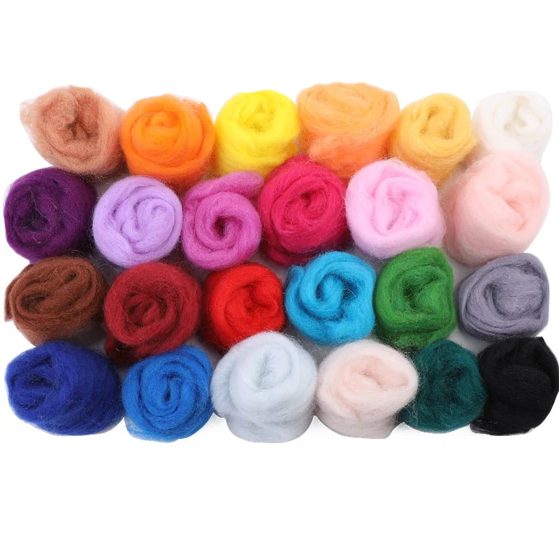 HULIANFU MIUSIE 16/25 Color Needle Felting Kit Wool Felting Tools Handmade Felt Needle Set 7pcs Pack Felting Fabric Materials Accessories - Deanwangkt