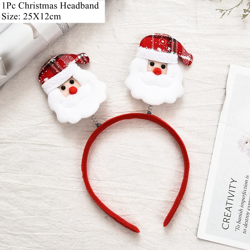 HULIANFU 2026  LuanQI Christmas Headbands for Children Adult Hair Band Red Christmas Santa Claus Snowman Antlers Headband Xmas Decoration Gifts - Deanwangkt