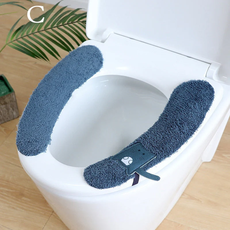 HULIANFU Universal Toilet Seat Stickers With Handles Cartoon Toilet Cushion Pad Washable Household Bathroom Lid Cover Pad Cushion Mat - Deanwangkt