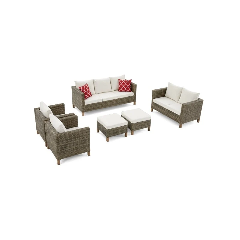6 Piece Sectional Seating Group with Cushions