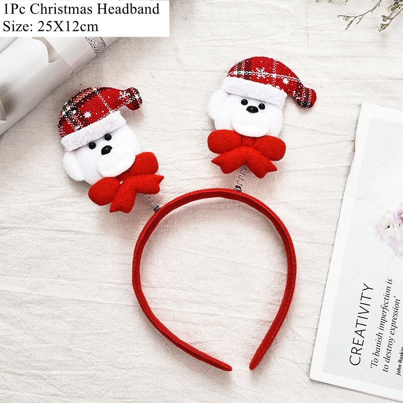 HULIANFU 2026  LuanQI Christmas Headbands for Children Adult Hair Band Red Christmas Santa Claus Snowman Antlers Headband Xmas Decoration Gifts - Deanwangkt