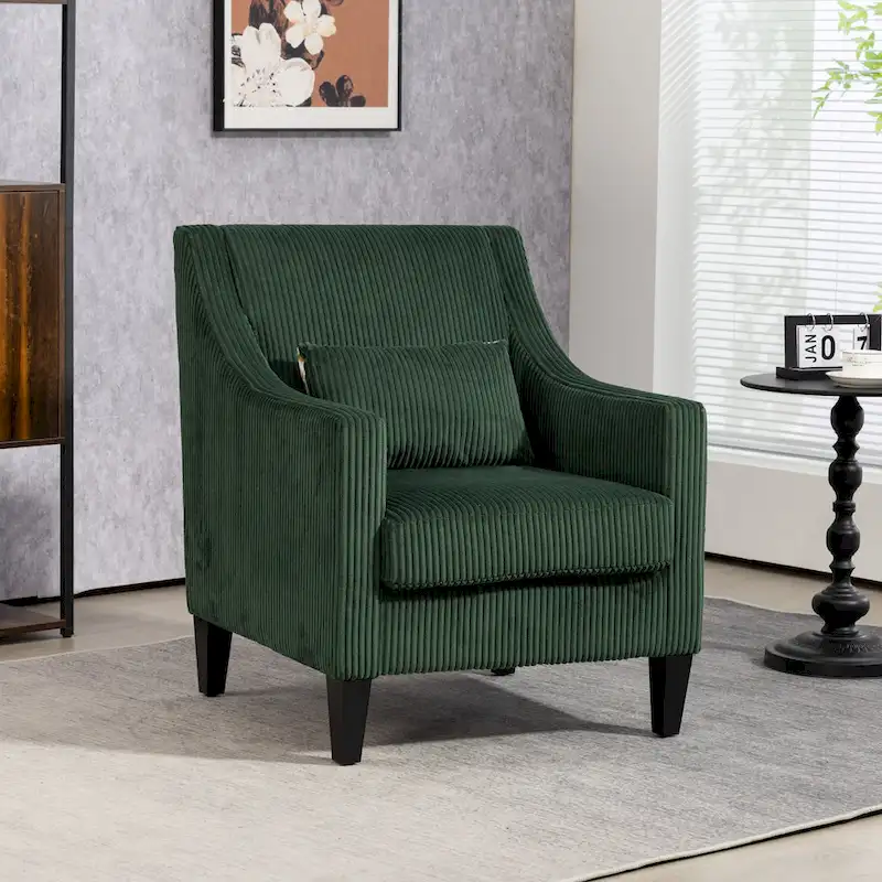 Emerald Modern 26.8 Arm Chair with Rubber Wood Legs