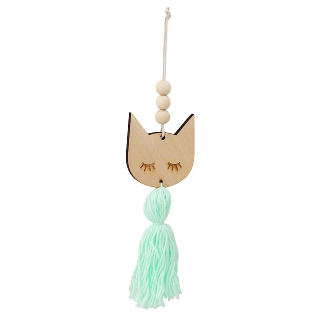 HULIANFU Nordic Style Wall Hanging Ornament For Photography Props Cute Star Shape Wooden Beads Tassel Pendant Baby Room Decoration - Deanwangkt