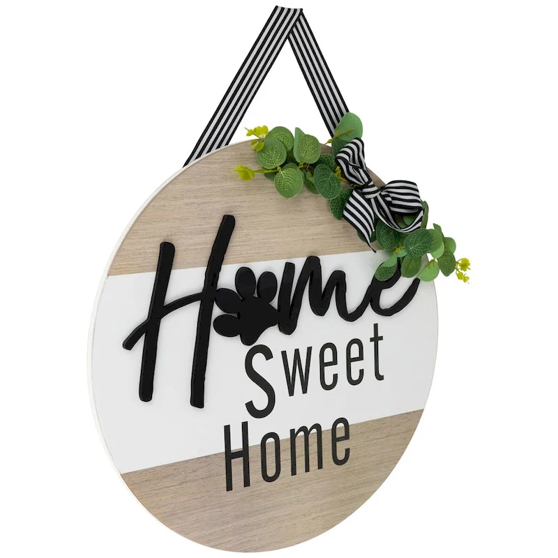 Home Sweet Home Paw Print Wall Sign - 15.75