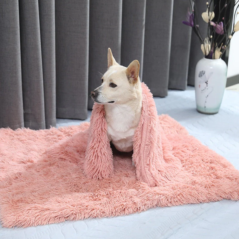 HULIANFU Soft Long Plush Pet Blanket Multi-Use Mat Sofa Cover Comfortable Warming Shag Blankets for Puppy Dog and Cats - Deanwangkt
