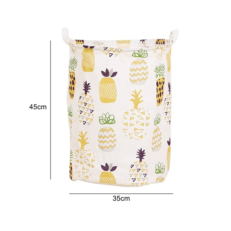 HULIANFU Organizer Canvas Laundry Basket Waterproof Large Capacity Laundry Hamper Dirty Clothes Storage Basket Toy Home Storage Bin 45x35 - Deanwangkt