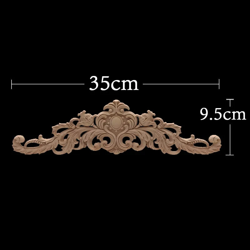 HULIANFU Long Rose Flower Exquisite Carving Natural Wood Appliques Furniture Wooden Mouldings Wmqe Vintage Unpainted Decoration Decal - Deanwangkt