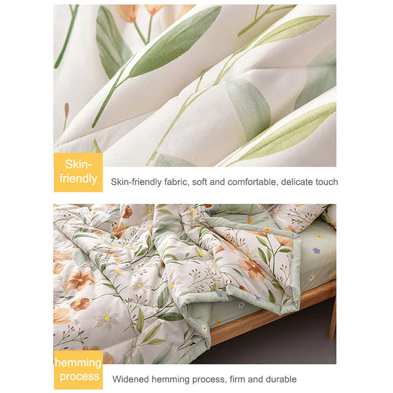 HULIANFU PEIDUO Simple Modern Air Condition Thin Blanket Summer Quilt Cotton Fluffy Plaid Blanket On The Bed Comfortable Comforter - Deanwangkt
