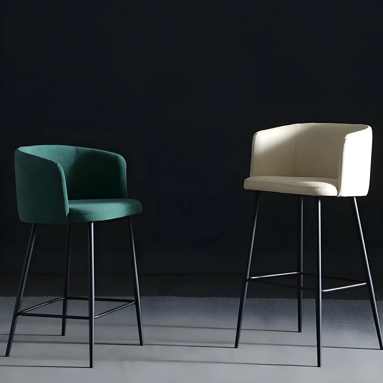 Bucket Faux Leather Wingback Counter Height Bar Stools