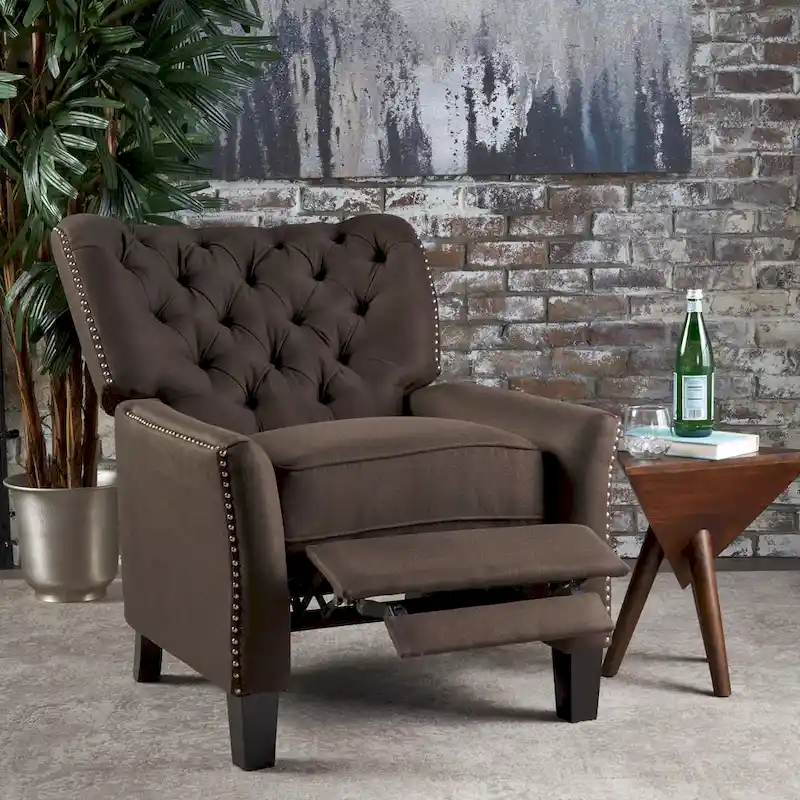 Cerelia Tufted Fabric Recliner by