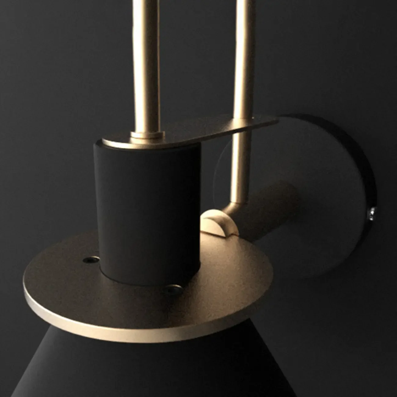 Cone Bathroom Vanity Light with Green Iron Shade