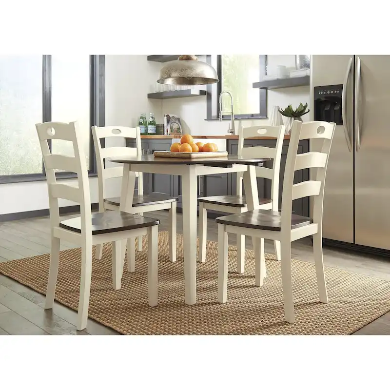 Signature Design by Ashley Woodanville Cream/Brown 5-Piece Dining Package