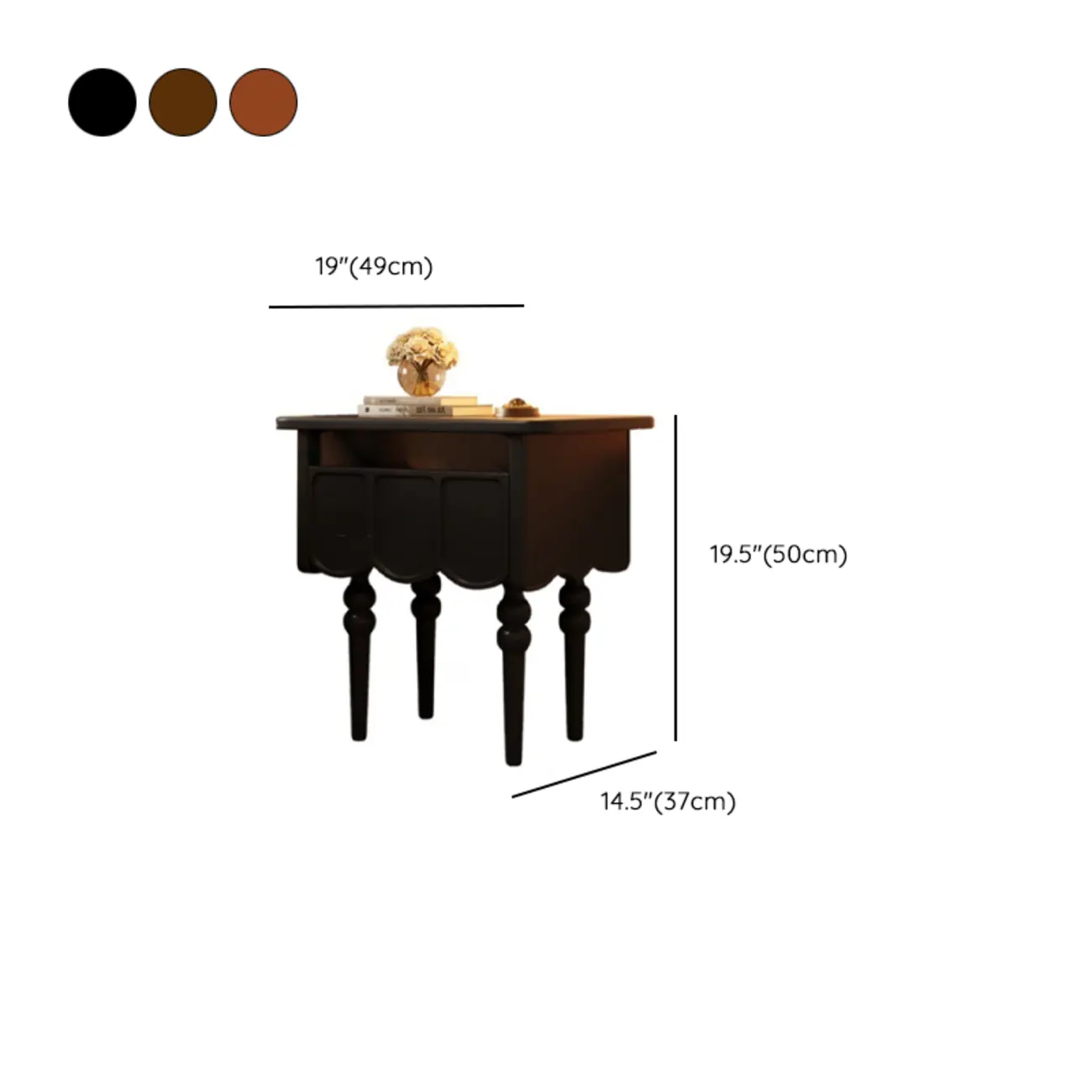 Narrow Modern Wood Nightstand with Drawer