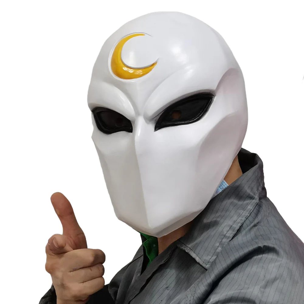 HULIANFU Super Hero Moon Knight Cosplay Costume Latex Masks Helmet Masquerade Halloween Accessories Party Costume Weapon Props - Deanwangkt