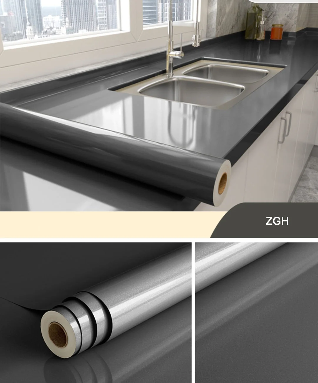 HULIANFU 2026  Kitchen Oil-proof Transparent Film Thick Self Adhesive Waterproof Countertop Furniture Marble Wallpaper Bathroom Decor Stickers - Deanwangkt