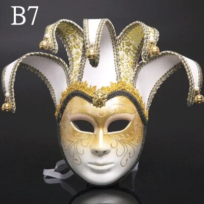 HULIANFU Newly High-end Venetian Masquerade Mask Mask Europe and The United States Halloween Clown Mask Show Supplies - Deanwangkt