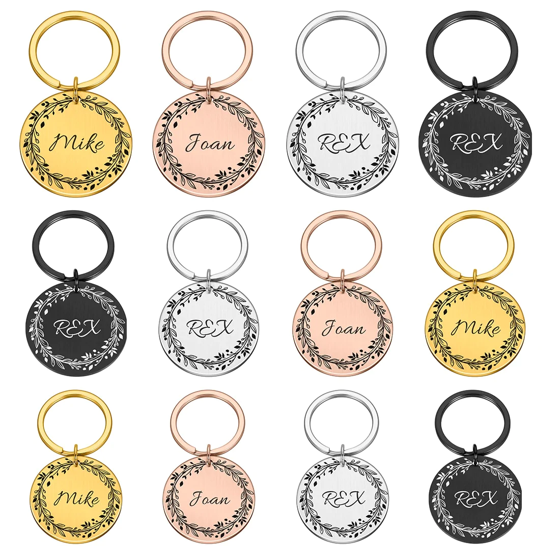 HULIANFU Personalized Dog Cat Pet ID Tags  Engraved Cat Puppy  Pet ID Name Number Address Collar Tag Pendant Pet Accessories - Deanwangkt