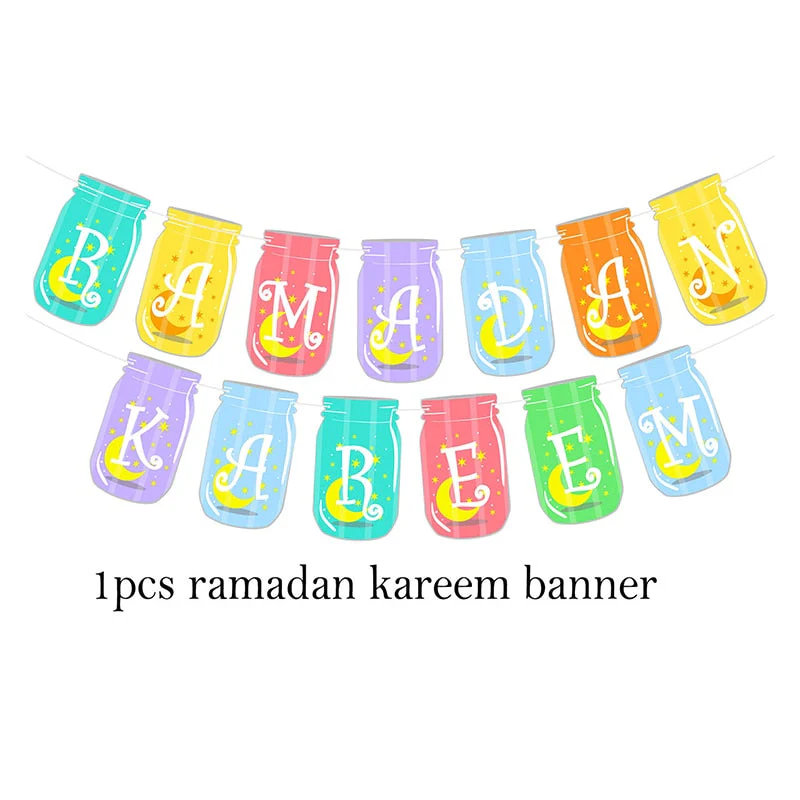 HULIANFU Ramadan Kareem Banner Latex Balloons Set Muslim Islamic Festival Party DIY Decoration Eid Al Adha Gifts - Deanwangkt